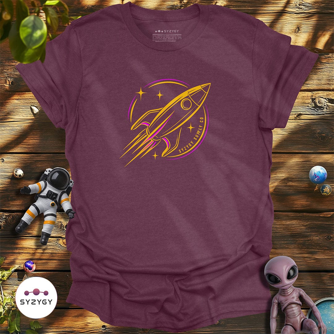 Syzygy Supply T-Shirt Heather Maroon / S To the Stars T-shirt Space Aliens UFO Apparel