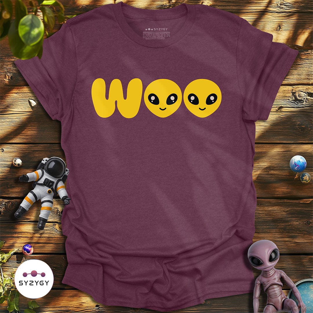 Syzygy Supply T-Shirt Heather Maroon / S Woo T-shirt Space Aliens UFO Apparel