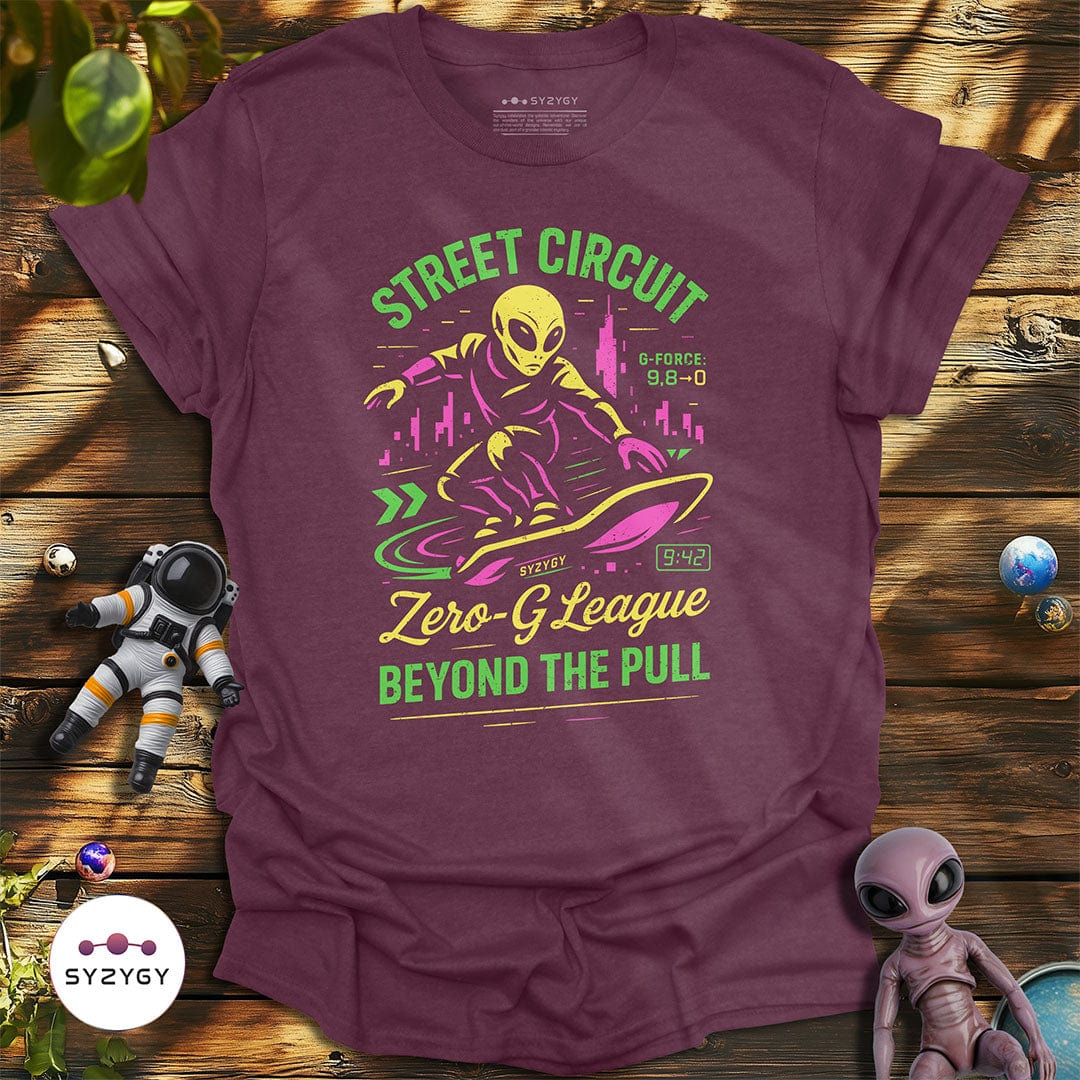 Syzygy Supply T-Shirt Heather Maroon / S Zero-G League T-shirt Space Aliens UFO Apparel