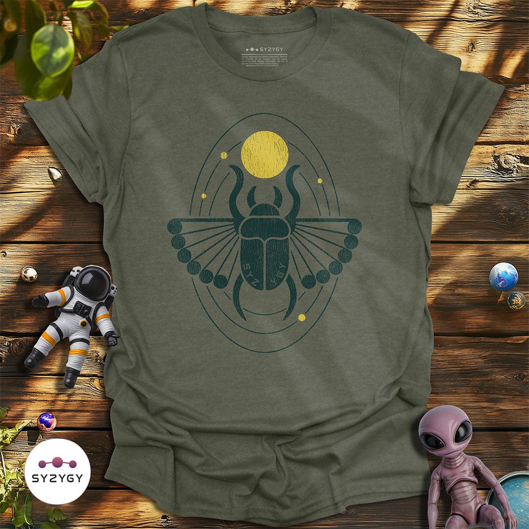Syzygy Supply T-Shirt Heather Military Green / S Scarab Sentinel T-shirt Space Aliens UFO Apparel