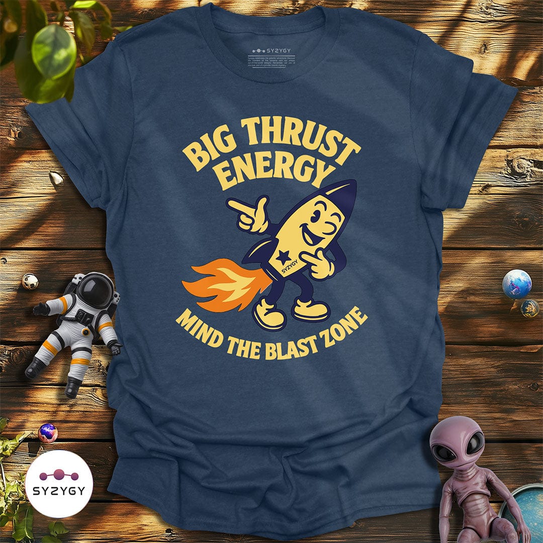 Syzygy Supply T-Shirt Heather Navy / S Big Thrust Energy T-shirt Space Aliens UFO Apparel