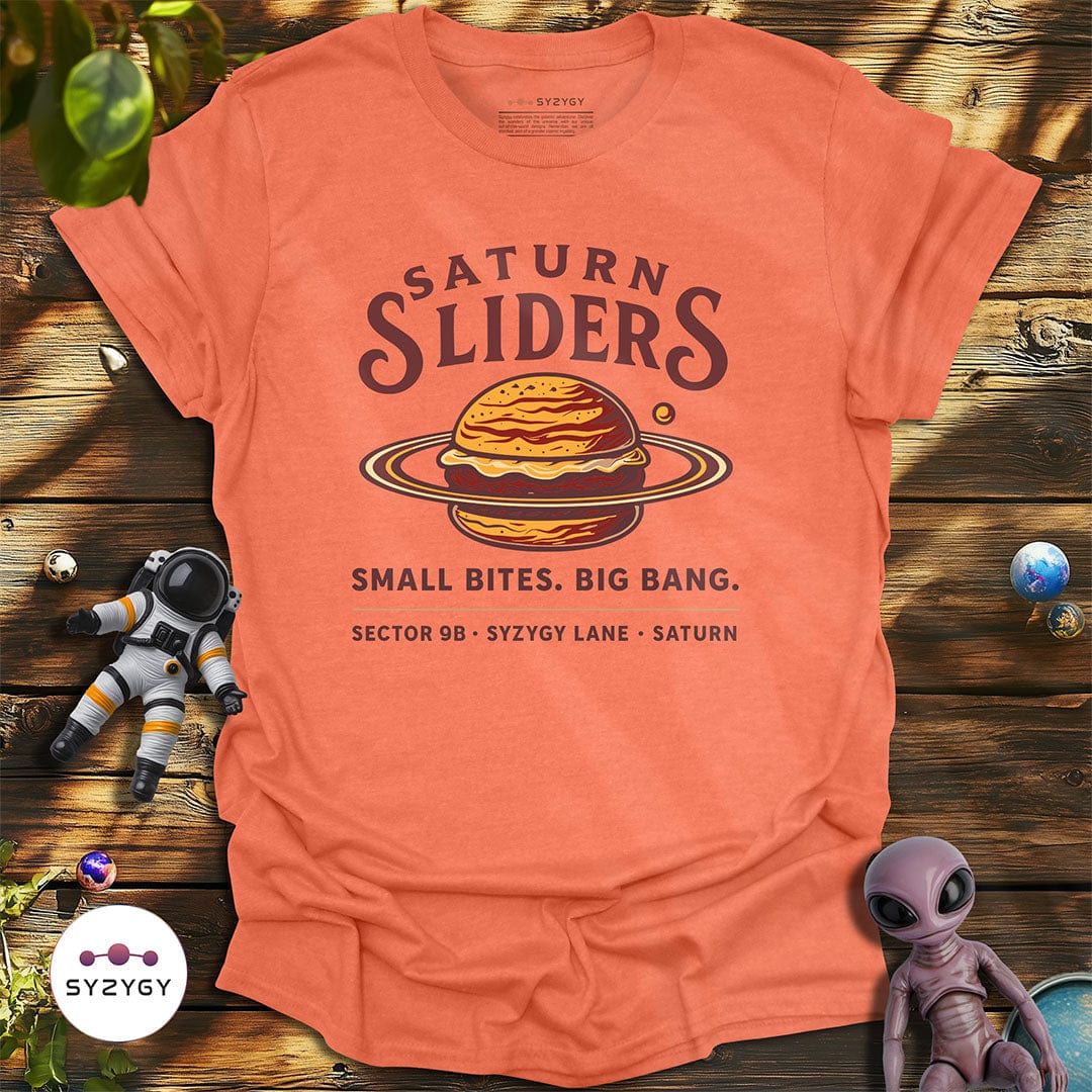 Syzygy Supply T-Shirt Heather Orange / S Saturn Sliders T-shirt Space Aliens UFO Apparel
