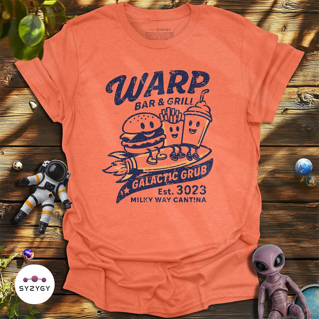Syzygy Supply T-Shirt Heather Orange / S Warp Bar & Grill T-shirt Space Aliens UFO Apparel