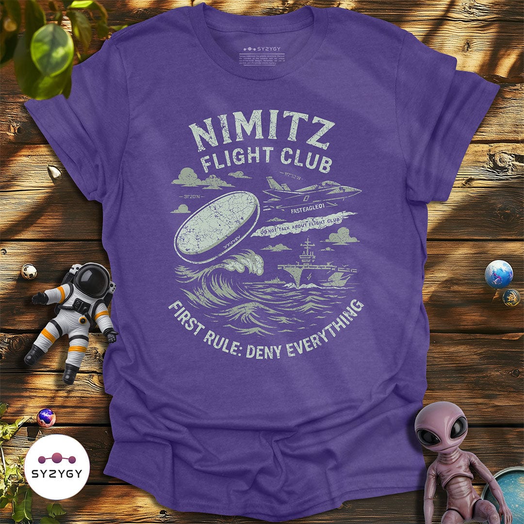 Syzygy Supply T-Shirt Heather Purple / S Nimitz Flight Club T-shirt Space Aliens UFO Apparel