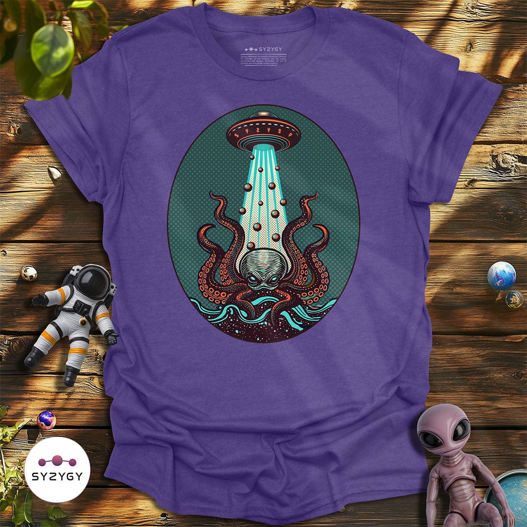 Syzygy Supply T-Shirt Heather Purple / S Tentacle Takeover T-shirt Space Aliens UFO Apparel
