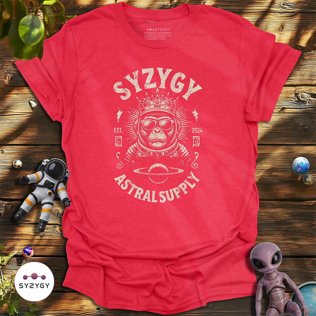 Syzygy Supply T-Shirt Heather Red / S King of the Cosmos T-shirt Space Aliens UFO Apparel