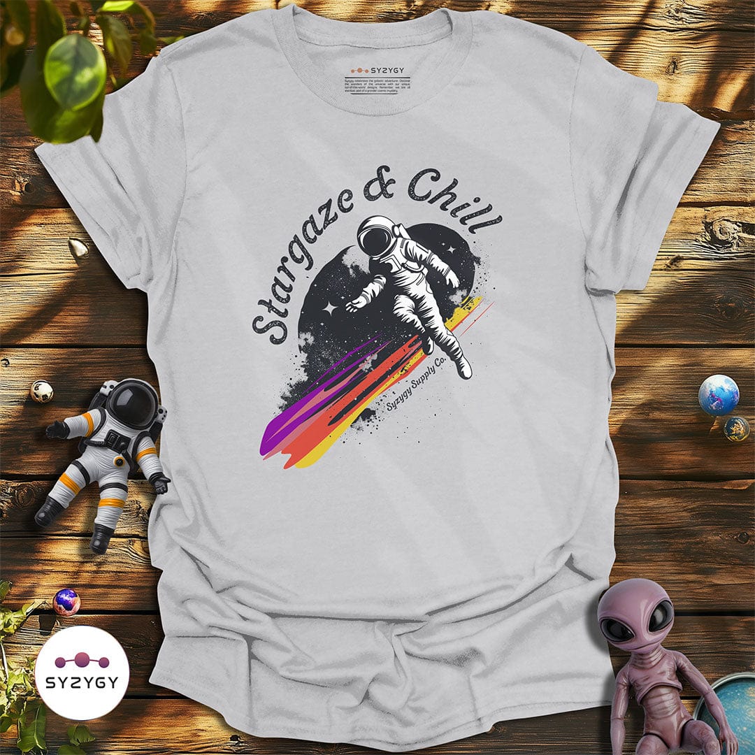 Syzygy Supply T-Shirt Ice Grey / S Stargaze & Chill T-shirt Space Aliens UFO Apparel