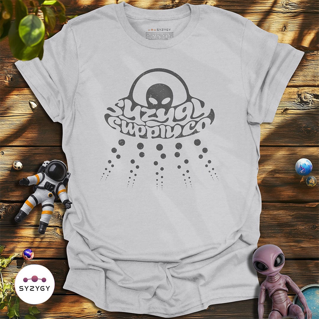Syzygy Supply T-Shirt Ice Grey / S Stealthy Visitor T-shirt Space Aliens UFO Apparel