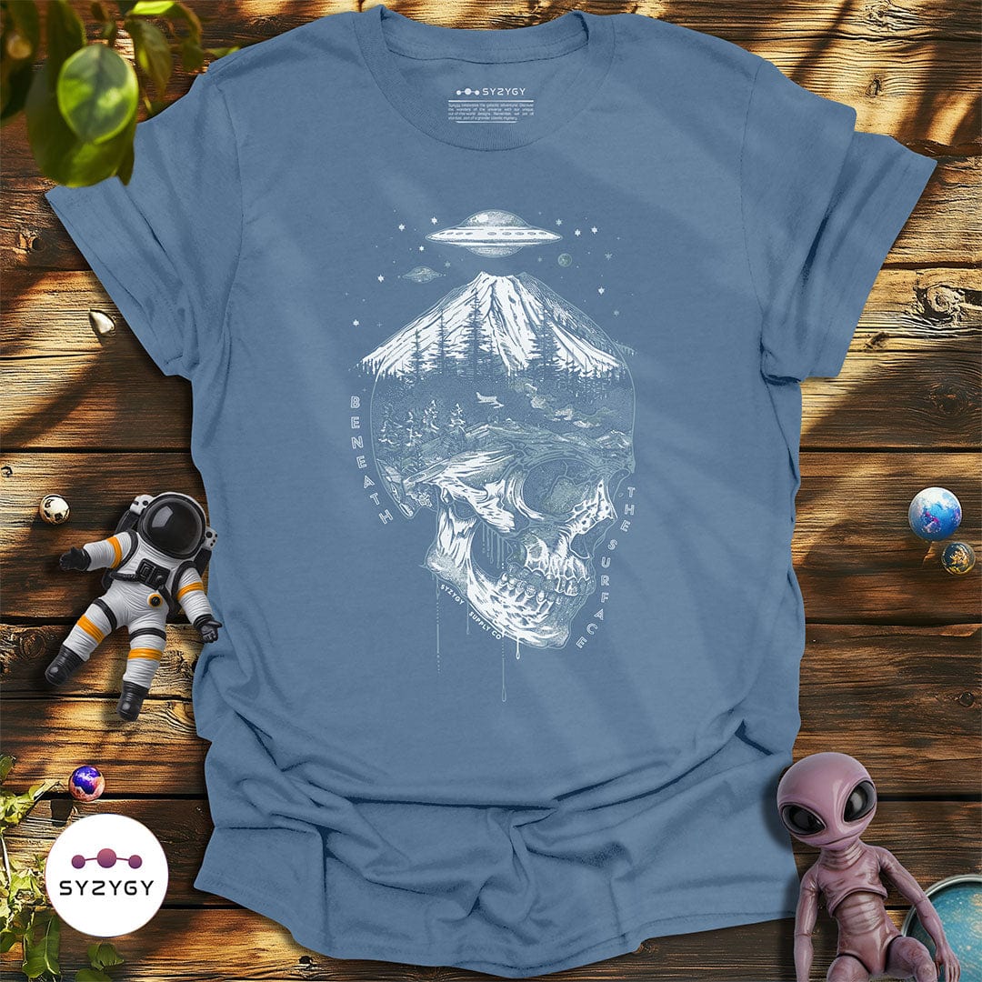 Syzygy Supply T-Shirt Indigo Blue / S Beneath the Surface T-shirt Space Aliens UFO Apparel