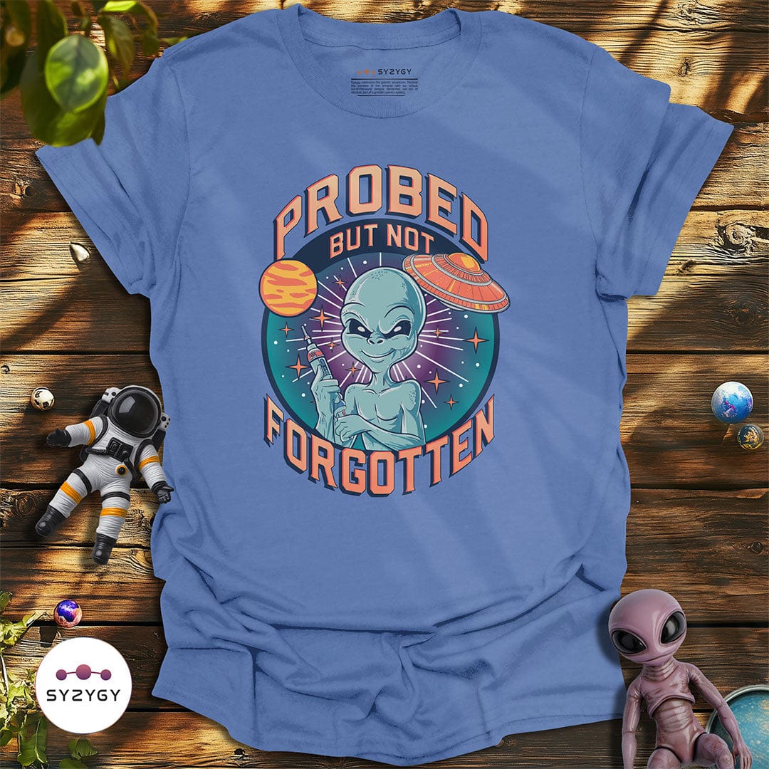 Syzygy Supply T-Shirt Iris / S Probed But Not Forgotten T-shirt Space Aliens UFO Apparel
