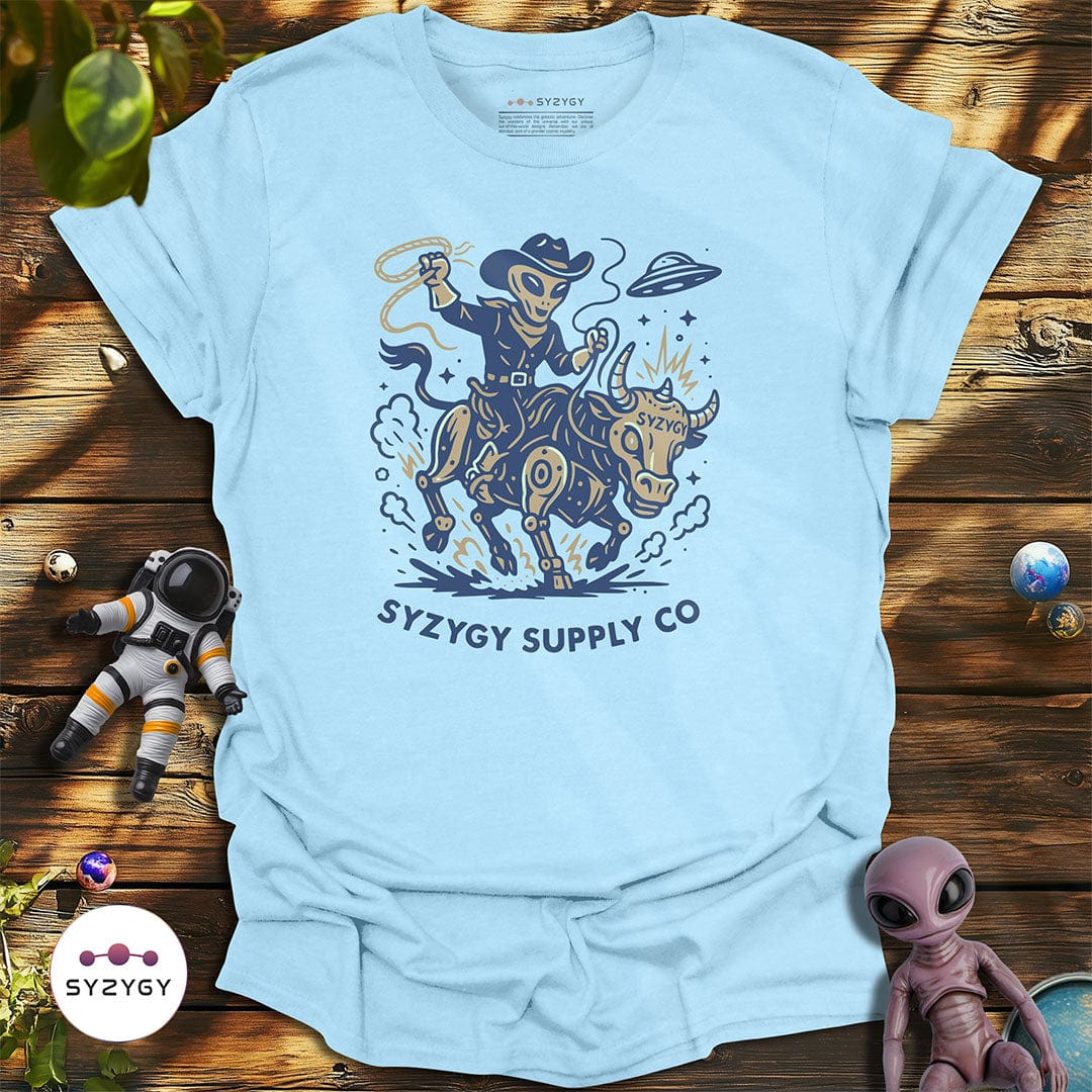 Syzygy Supply T-Shirt Light Blue / S Astro Buckaroo T-shirt Space Aliens UFO Apparel