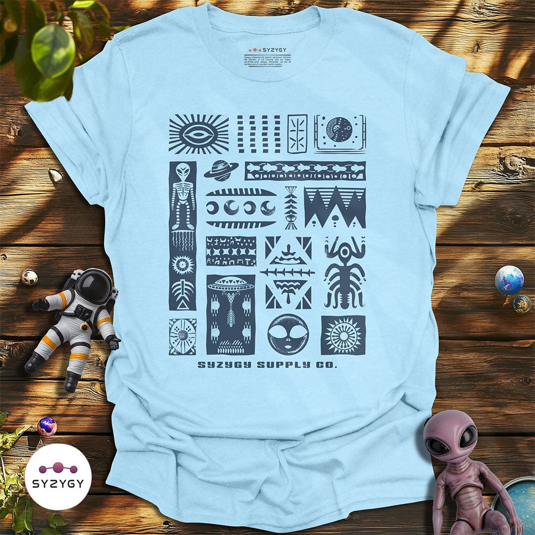 Syzygy Supply T-Shirt Light Blue / S Petroglyphia T-shirt Space Aliens UFO Apparel