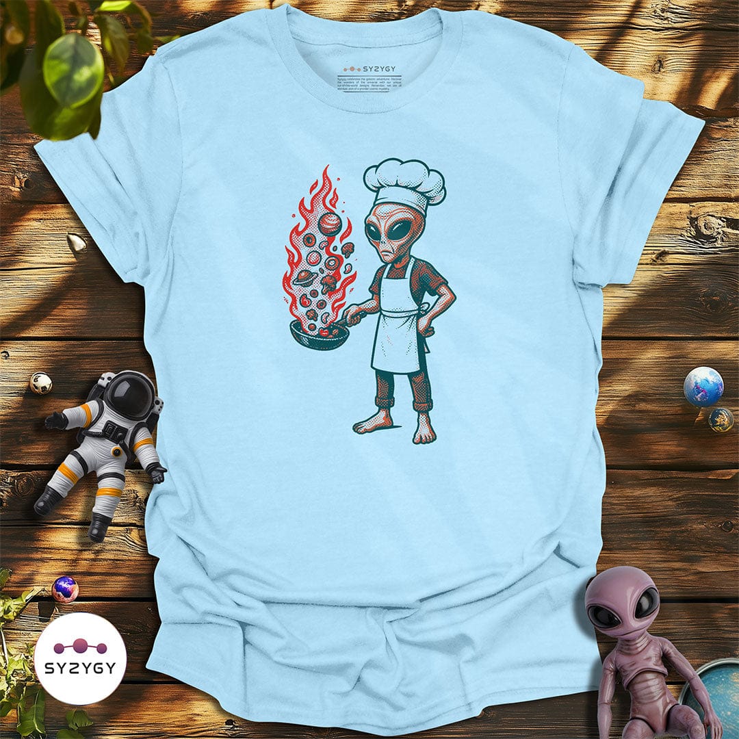 Syzygy Supply T-Shirt Light Blue / S Stellar Stir-fry T-shirt Space Aliens UFO Apparel