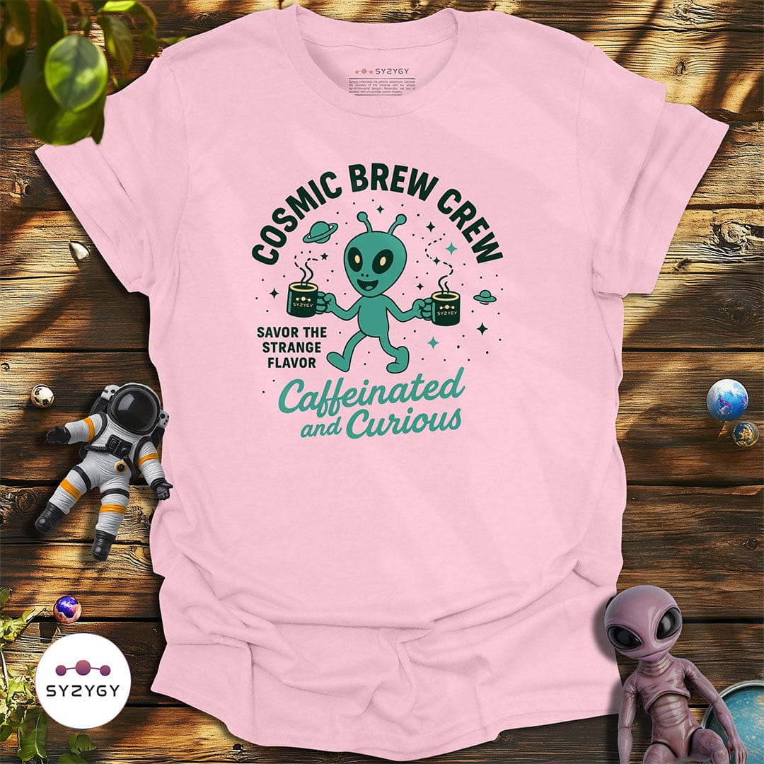 Syzygy Supply T-Shirt Light Pink / S Cosmic Brew Crew T-shirt Space Aliens UFO Apparel