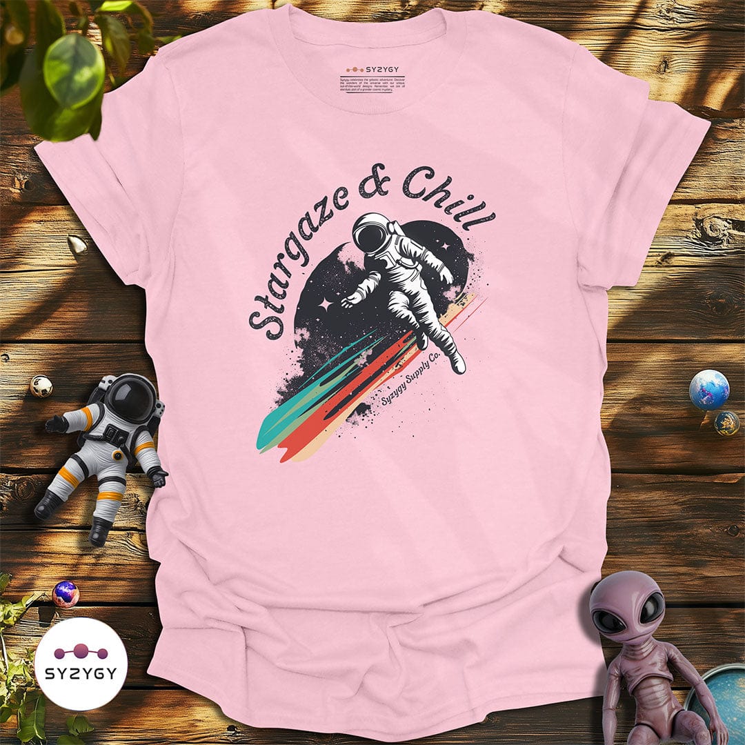 Syzygy Supply T-Shirt Light Pink / S Stargaze & Chill T-shirt Space Aliens UFO Apparel