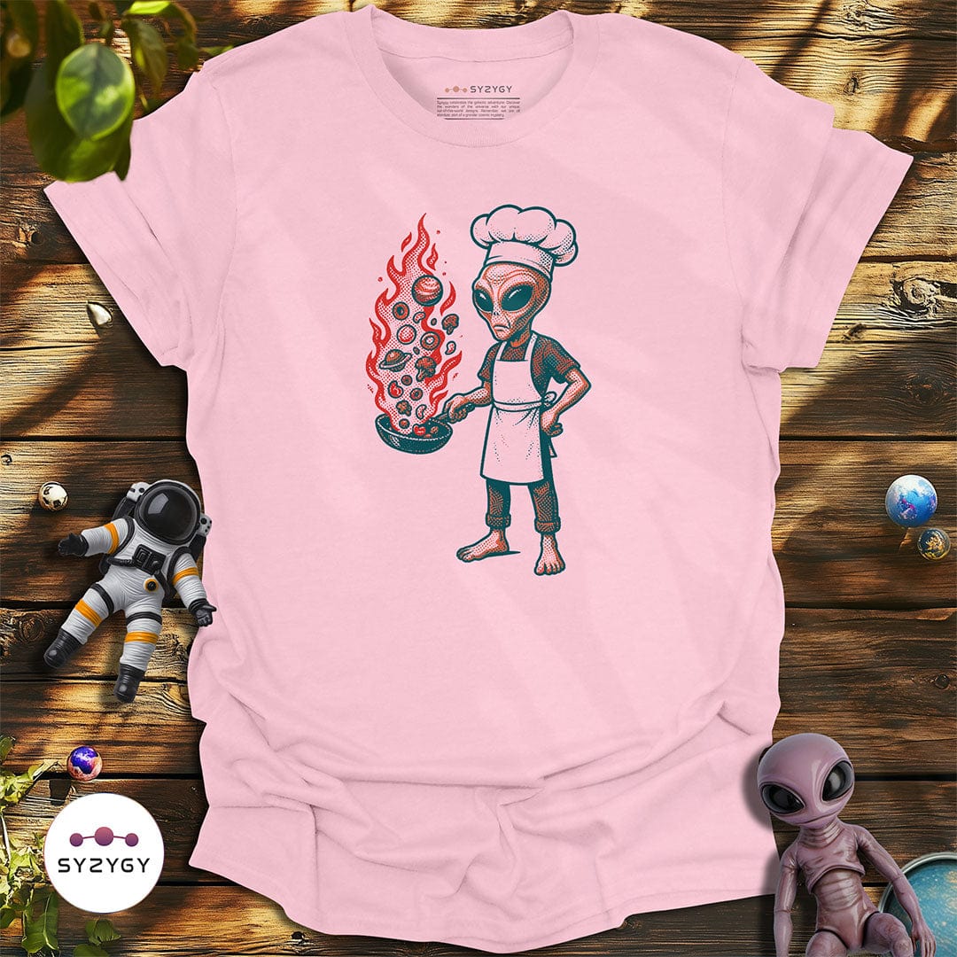Syzygy Supply T-Shirt Light Pink / S Stellar Stir-fry T-shirt Space Aliens UFO Apparel