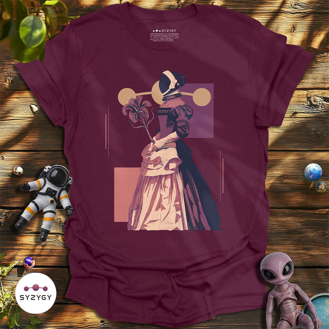Syzygy Supply T-Shirt Maroon / S Galactic Elegance T-shirt Space Aliens UFO Apparel