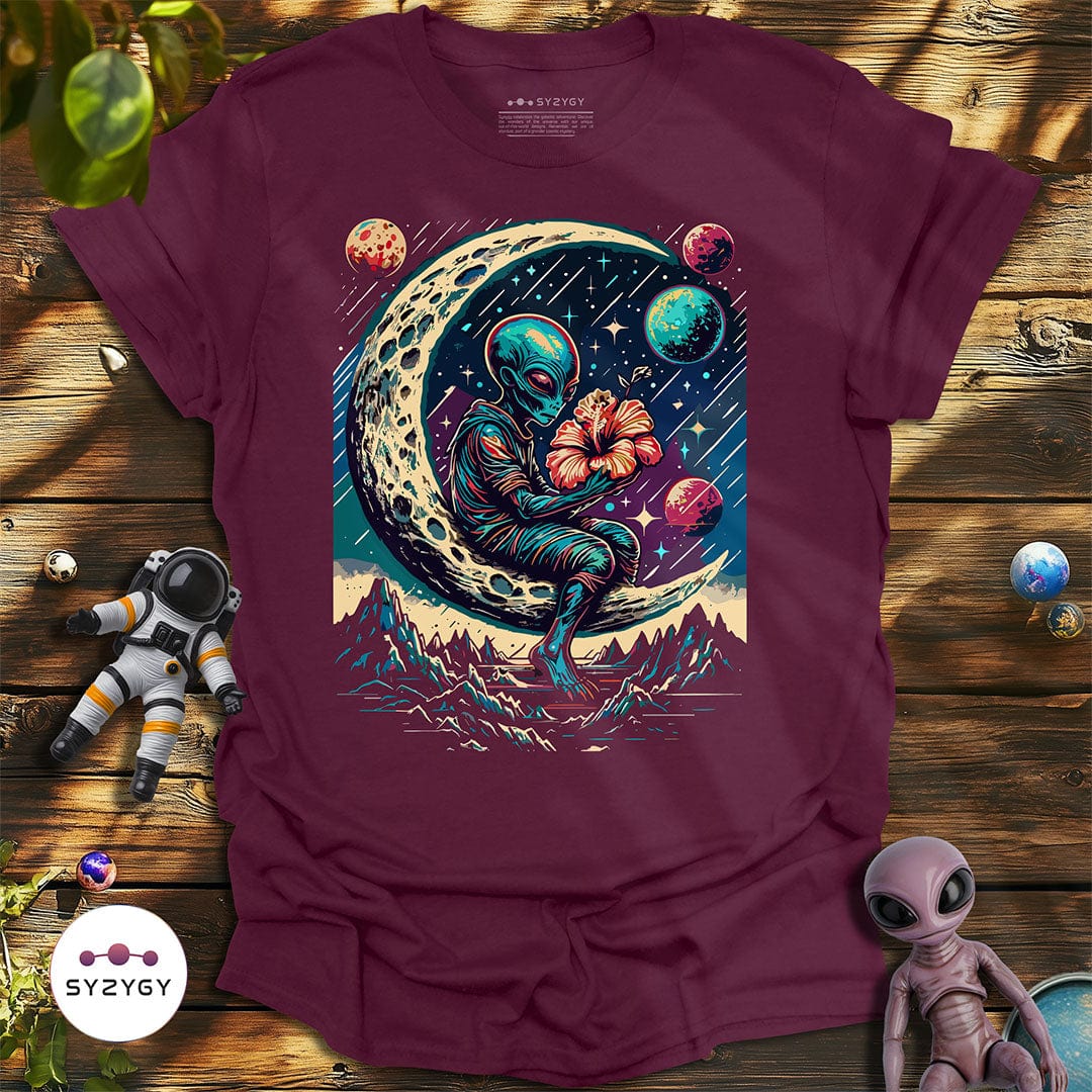 Syzygy Supply T-Shirt Maroon / S Lunar Bloom T-shirt Space Aliens UFO Apparel
