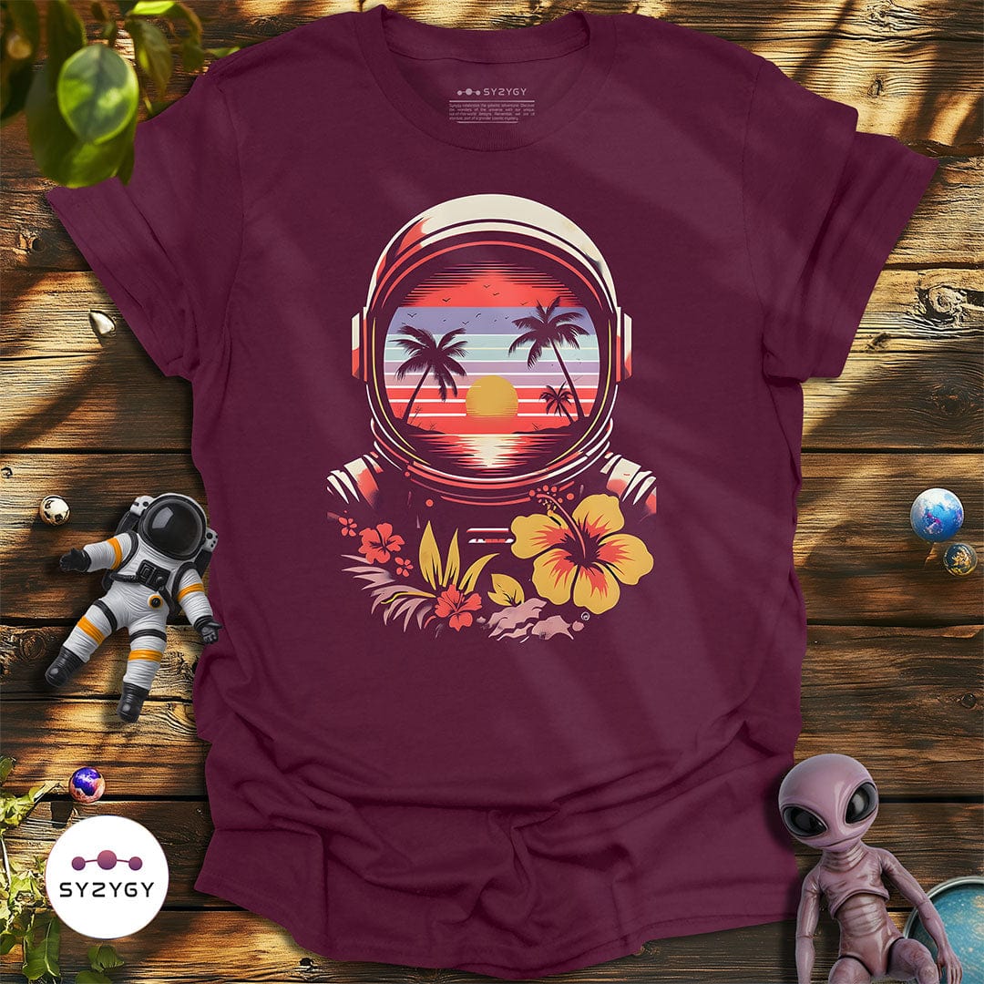 Syzygy Supply T-Shirt Maroon / S Stellar Shores T-shirt Space Aliens UFO Apparel