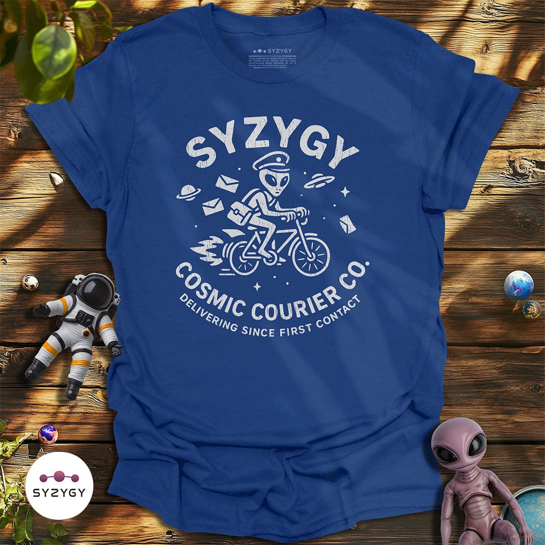 Syzygy Supply T-Shirt Metro Blue / S Cosmic Courier T-shirt Space Aliens UFO Apparel