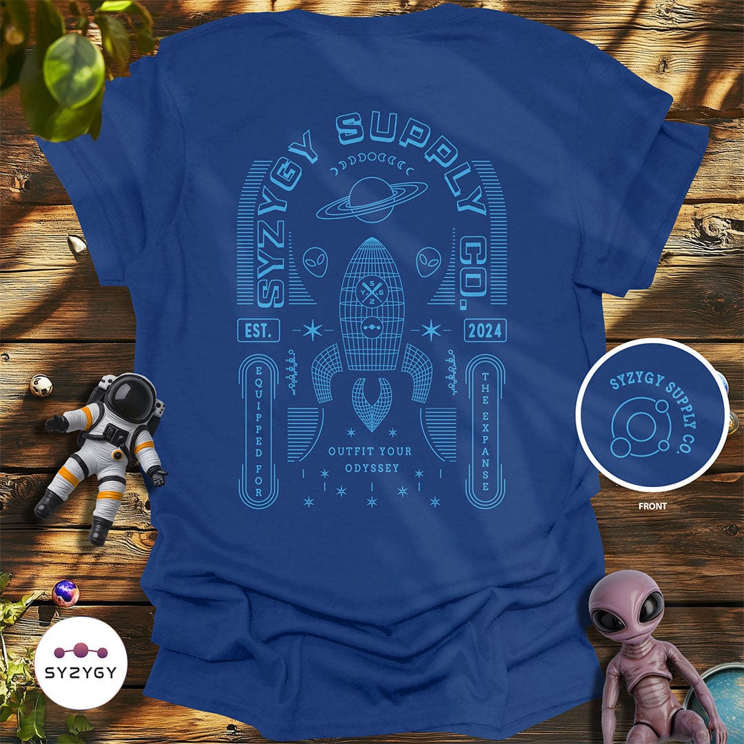Syzygy Supply T-Shirt Metro Blue / S Equipped for the Expanse T-shirt Space Aliens UFO Apparel