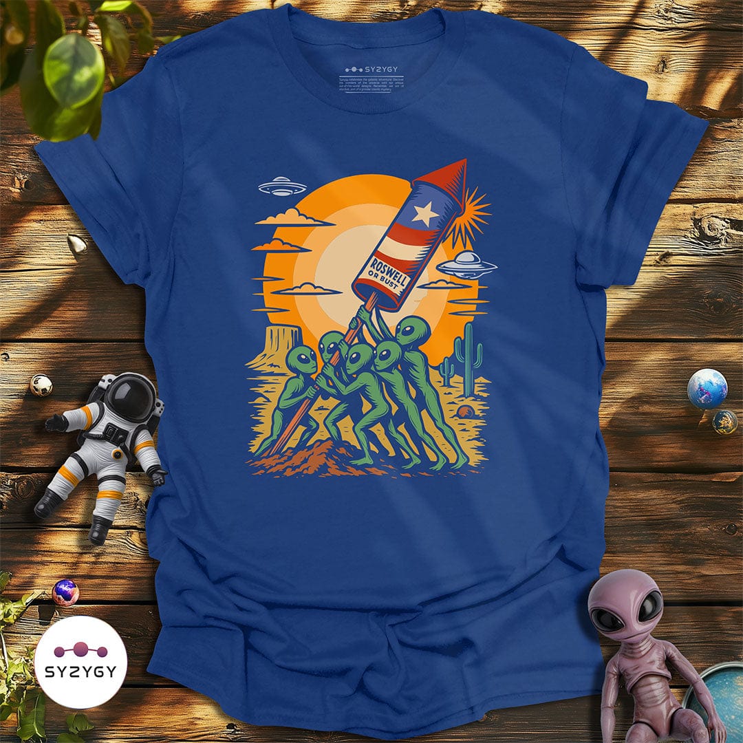 Syzygy Supply T-Shirt Metro Blue / S Stars Stripes & Saucers T-shirt Space Aliens UFO Apparel