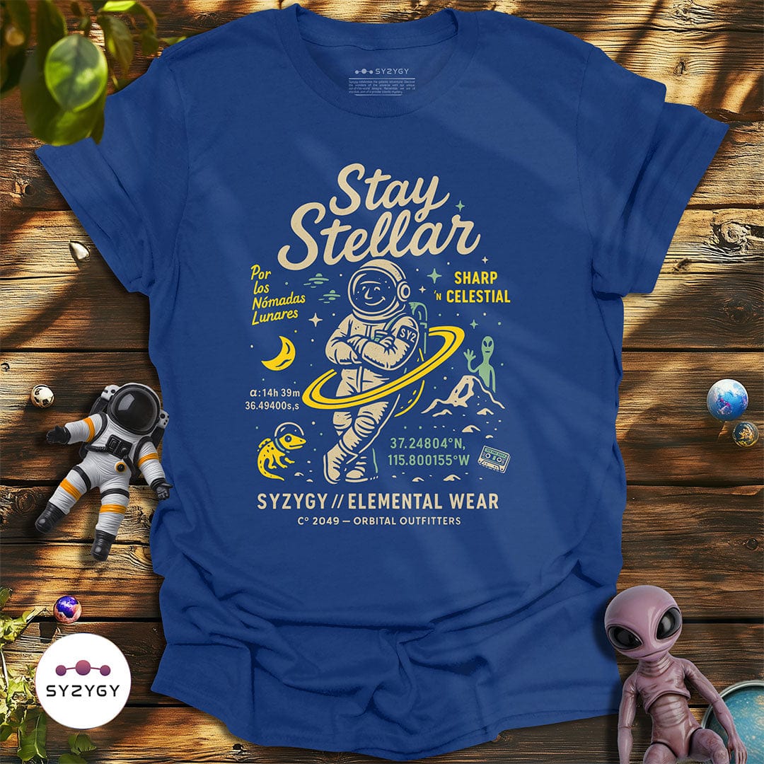 Syzygy Supply T-Shirt Metro Blue / S Stay Stellar T-shirt Space Aliens UFO Apparel