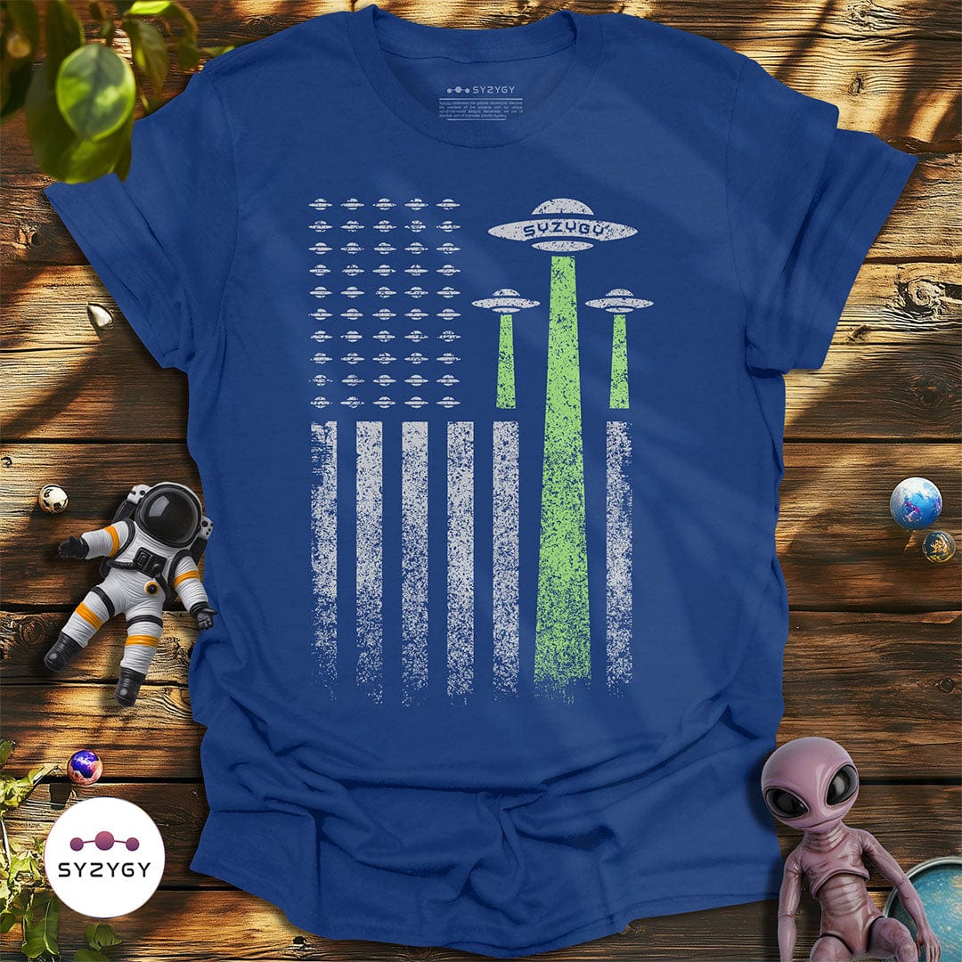 Syzygy Supply T-Shirt Metro Blue / S Thin Green Line T-shirt Space Aliens UFO Apparel