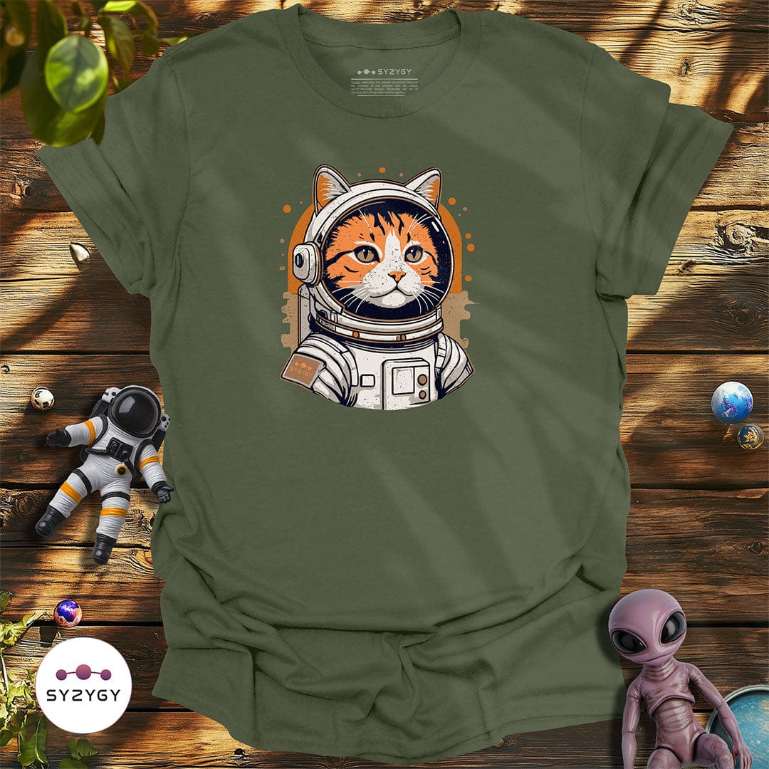 Syzygy Supply T-Shirt Military Green / S Catstronaut T-shirt Space Aliens UFO Apparel