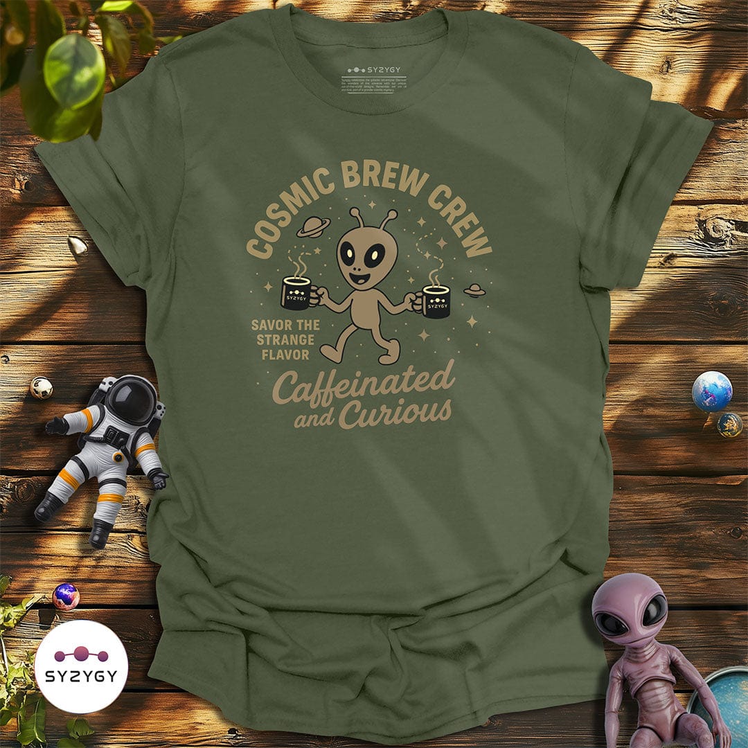 Syzygy Supply T-Shirt Military Green / S Cosmic Brew Crew T-shirt Space Aliens UFO Apparel