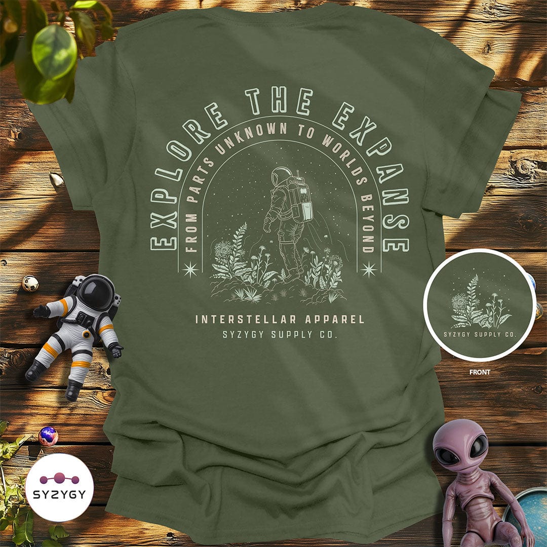 Syzygy Supply T-Shirt Military Green / S Explore the Expanse T-shirt Space Aliens UFO Apparel