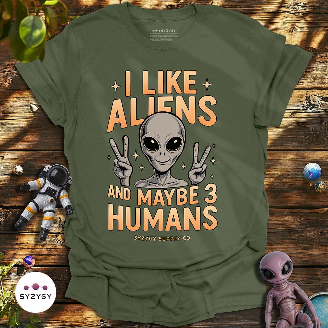 Syzygy Supply T-Shirt Military Green / S I Like Aliens T-shirt Space Aliens UFO Apparel