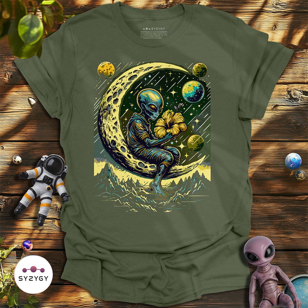 Syzygy Supply T-Shirt Military Green / S Lunar Bloom T-shirt Space Aliens UFO Apparel