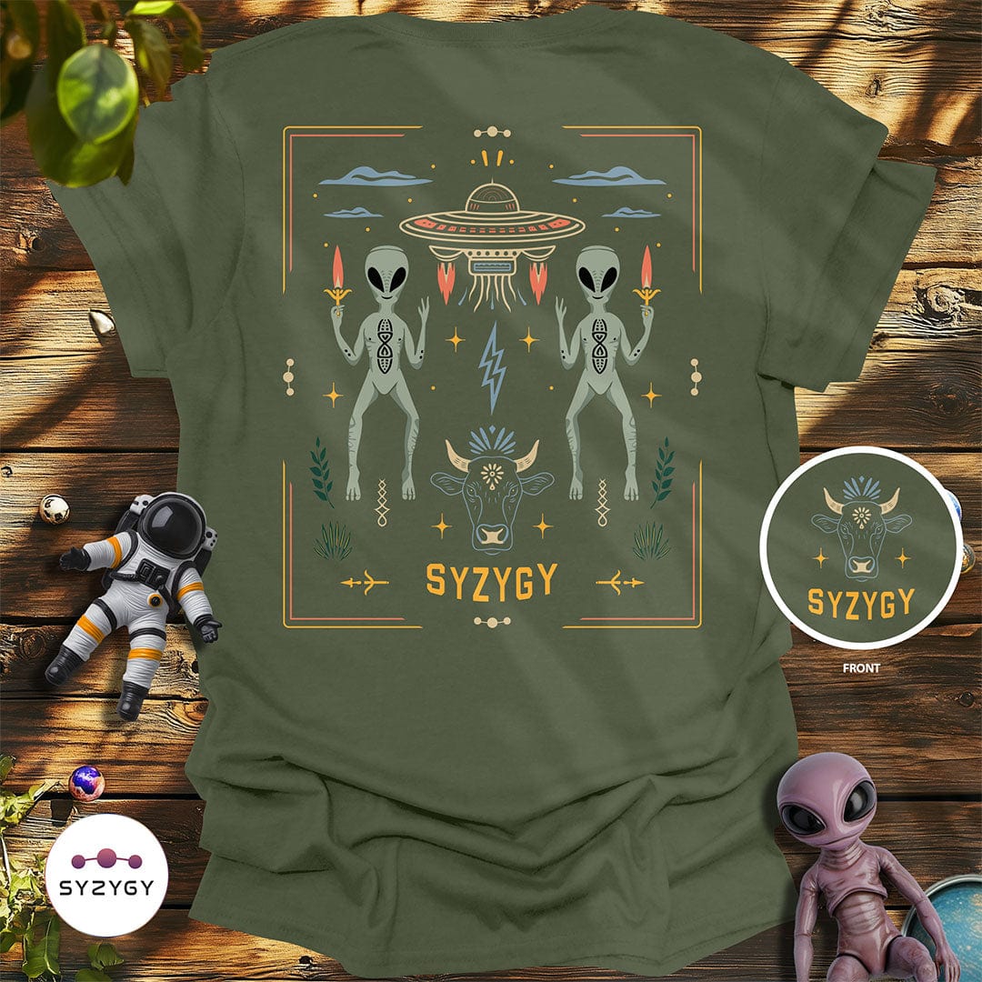 Syzygy Supply T-Shirt Military Green / S Moo-nlight Mystery T-shirt Space Aliens UFO Apparel