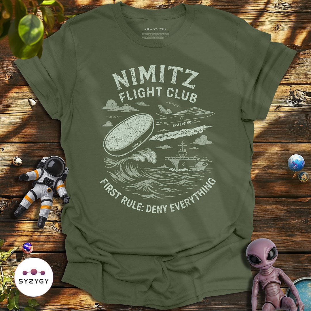 Syzygy Supply T-Shirt Military Green / S Nimitz Flight Club T-shirt Space Aliens UFO Apparel