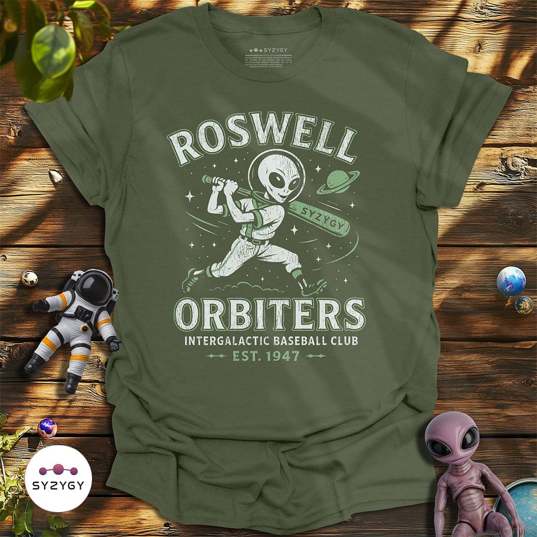 Syzygy Supply T-Shirt Military Green / S Roswell Orbiters T-shirt Space Aliens UFO Apparel