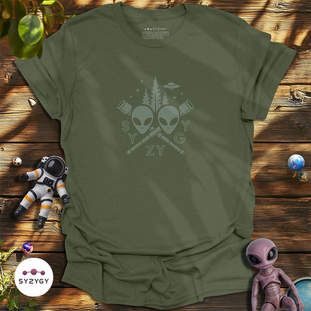 Syzygy Supply T-Shirt Military Green / S Stargazer's Mark T-shirt Space Aliens UFO Apparel