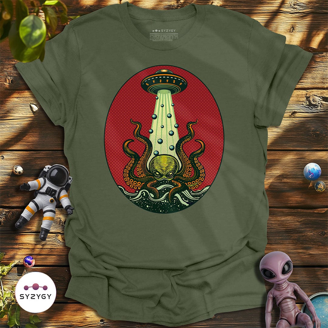 Syzygy Supply T-Shirt Military Green / S Tentacle Takeover T-shirt Space Aliens UFO Apparel