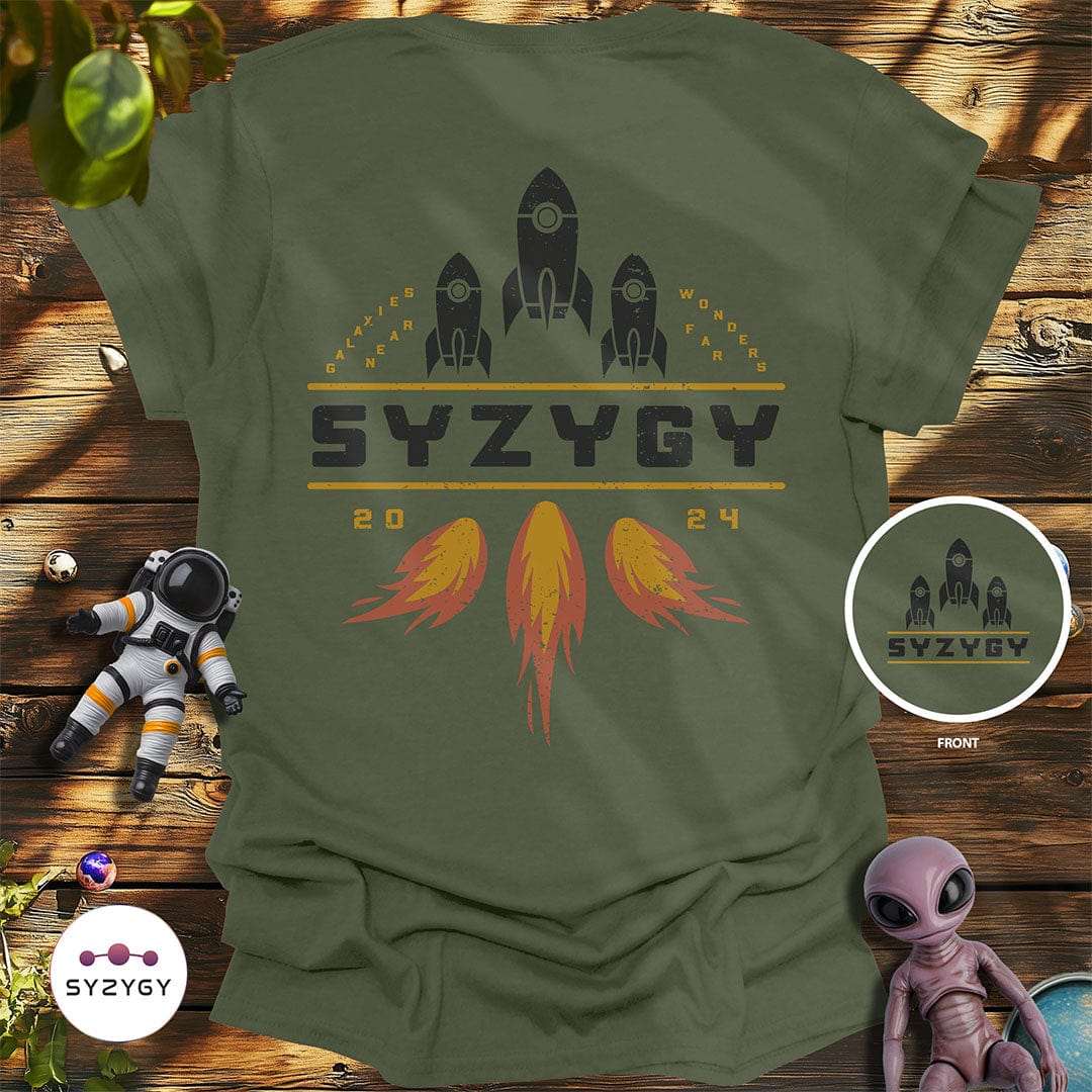 Syzygy Supply T-Shirt Military Green / S Triple Burn T-shirt Space Aliens UFO Apparel