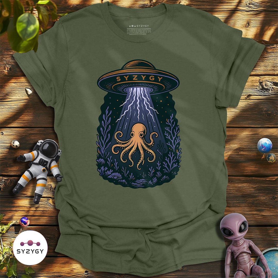 Syzygy Supply T-Shirt Military Green / S Undersea Encounter T-shirt Space Aliens UFO Apparel