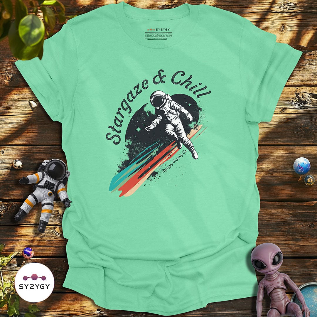 Syzygy Supply T-Shirt Mint Green / S Stargaze & Chill T-shirt Space Aliens UFO Apparel