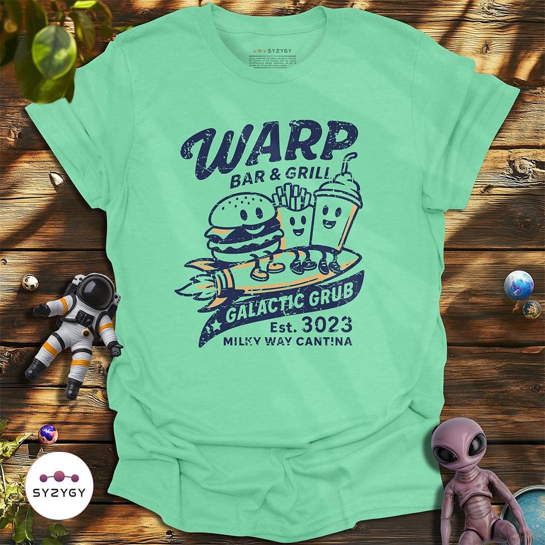 Syzygy Supply T-Shirt Mint Green / S Warp Bar & Grill T-shirt Space Aliens UFO Apparel