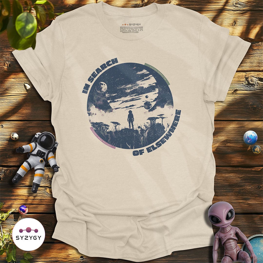 Syzygy Supply T-Shirt Natural / M In Search of Elsewhere T-shirt Space Aliens UFO Apparel