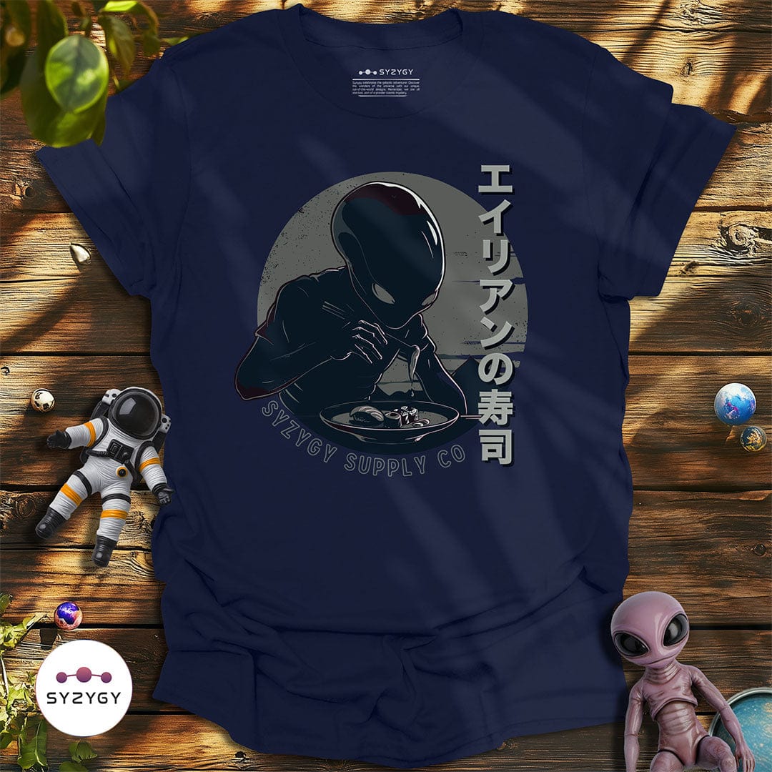 Syzygy Supply T-Shirt Navy / S Alien Sushi T-shirt Space Aliens UFO Apparel