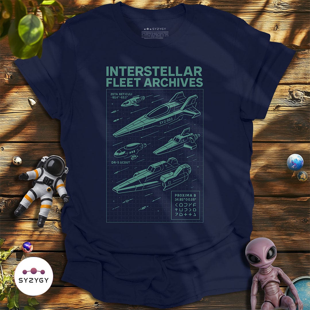 Syzygy Supply T-Shirt Navy / S Interstellar Fleet Archive T-shirt Space Aliens UFO Apparel