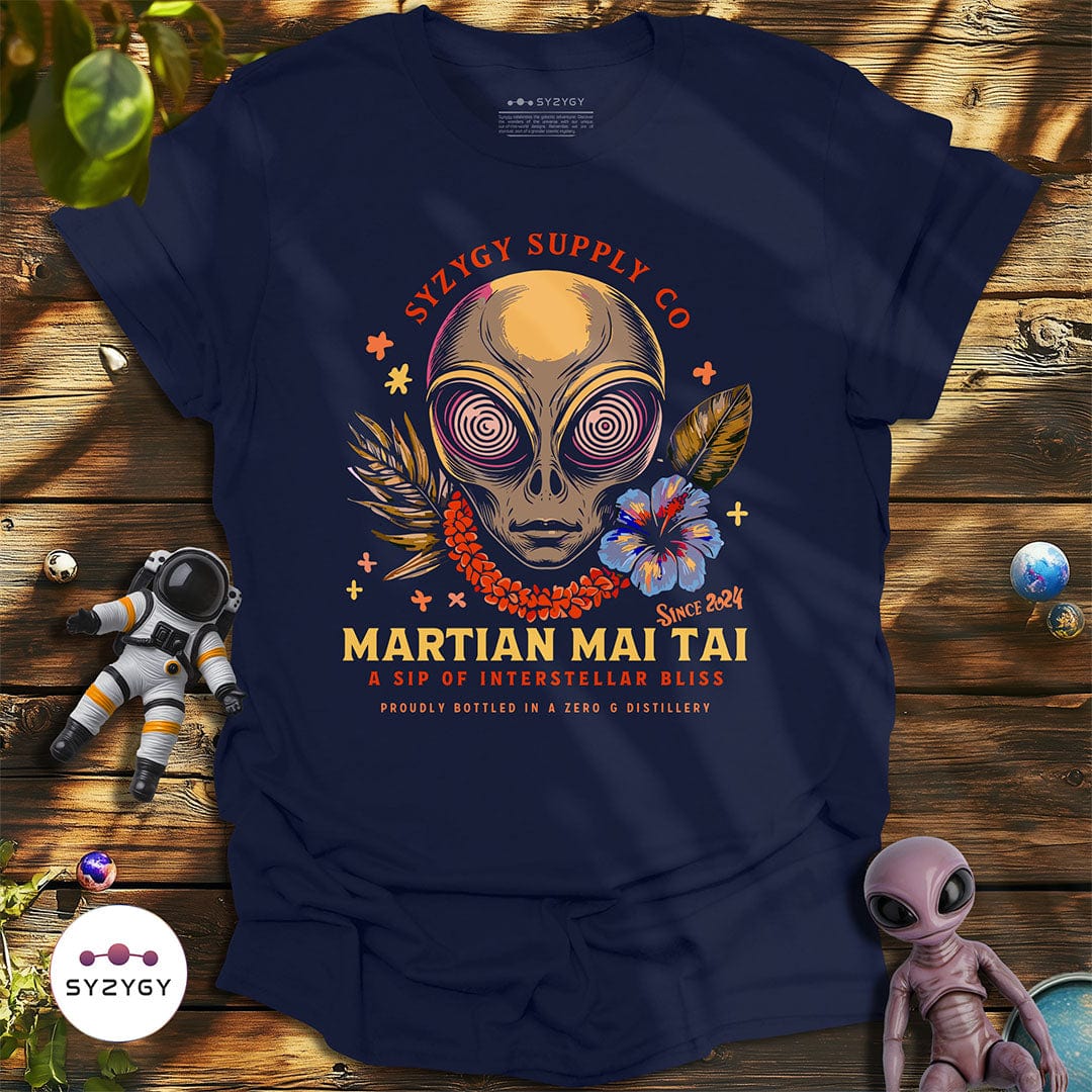Syzygy Supply T-Shirt Navy / S Martian Mai Tai T-shirt Space Aliens UFO Apparel