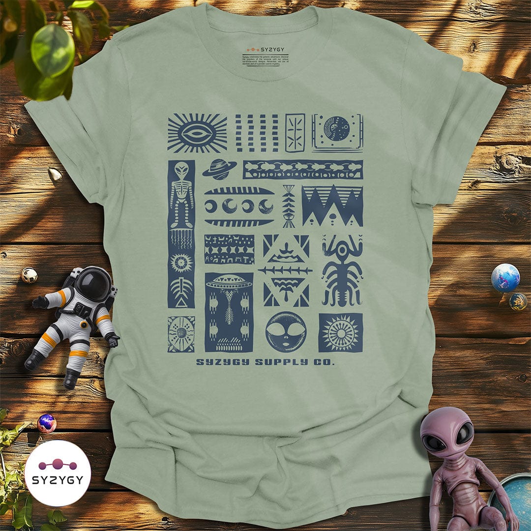 Syzygy Supply T-Shirt Sage / S Petroglyphia T-shirt Space Aliens UFO Apparel