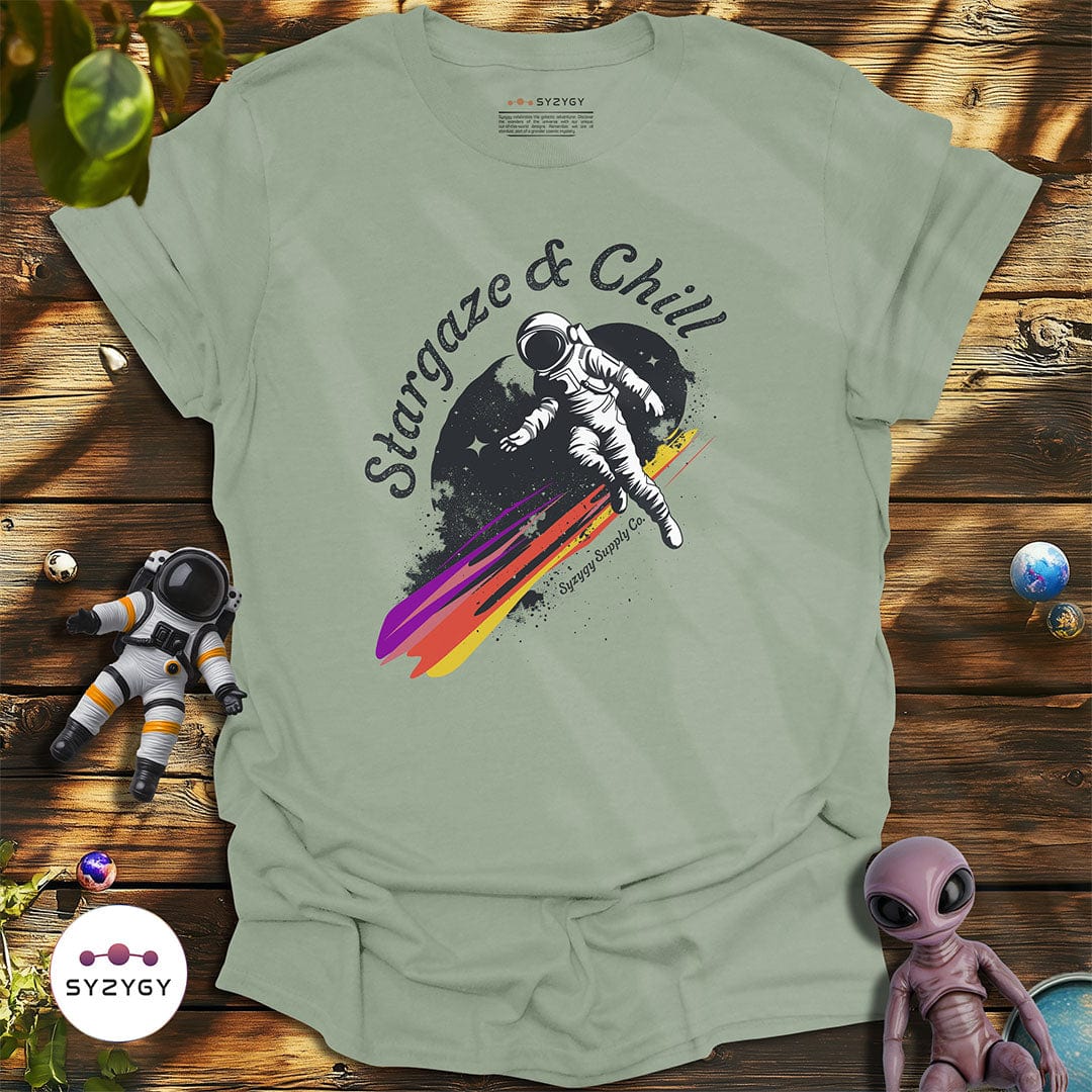 Syzygy Supply T-Shirt Sage / S Stargaze & Chill T-shirt Space Aliens UFO Apparel