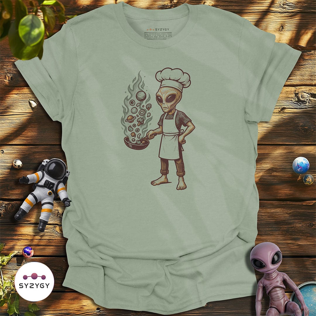 Syzygy Supply T-Shirt Sage / S Stellar Stir-fry T-shirt Space Aliens UFO Apparel