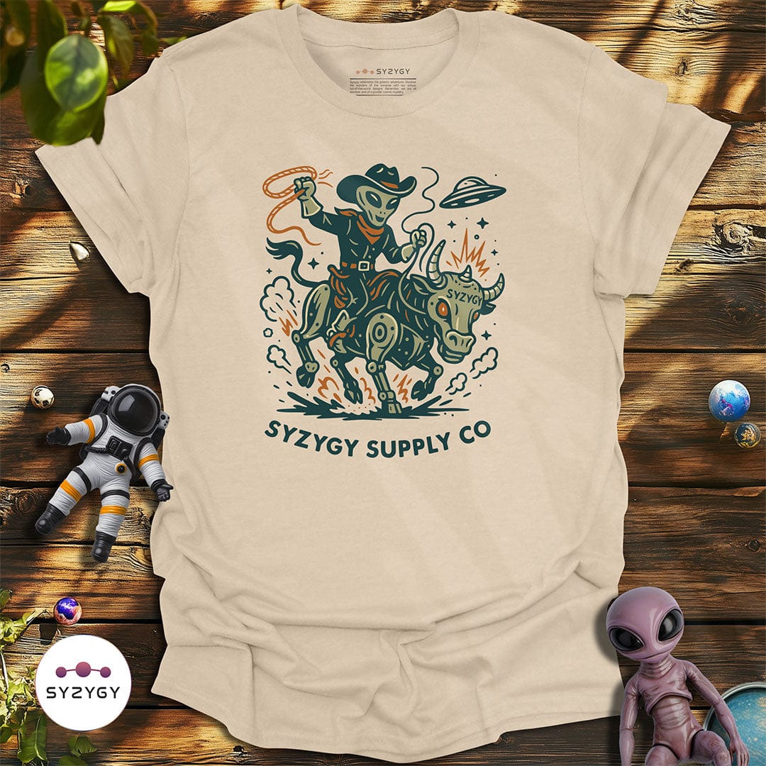Syzygy Supply T-Shirt Sand / S Astro Buckaroo T-shirt Space Aliens UFO Apparel